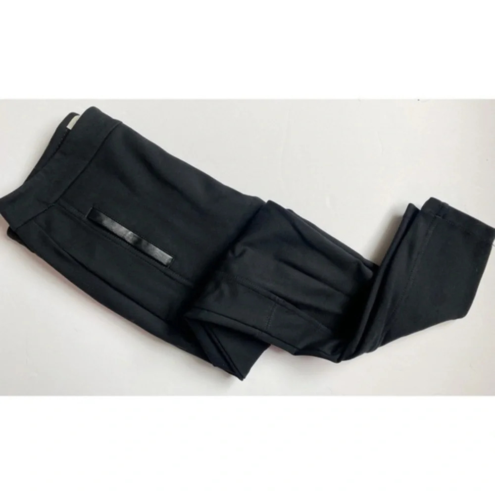 Anthropologie • Solid Black Essential Slim Leather Trim Pocket